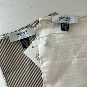 NWT ARMANI silk Pocketsquares (2 included)